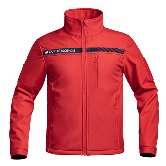 Veste Softshell Sécurité Incendie rouge