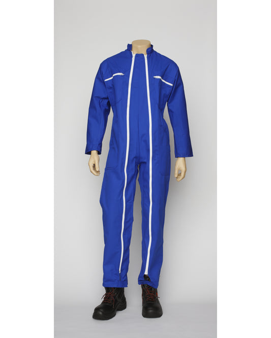 COMBINAISON POLYCOTON 2 FERMETURES BLEUE