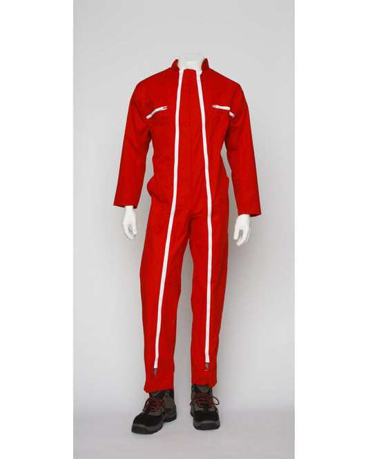 COMBINAISON POLYCOTON 2 FERMETURES ROUGE