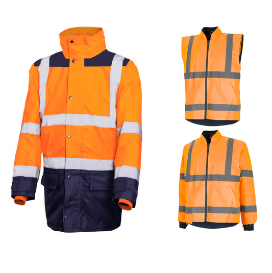 Parka Haute Visibilité Orange 5 en 1