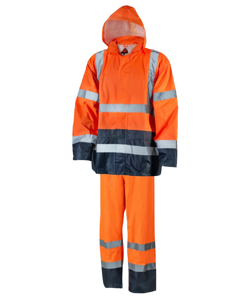 Ensemble de pluie Haute Visibilité Orange