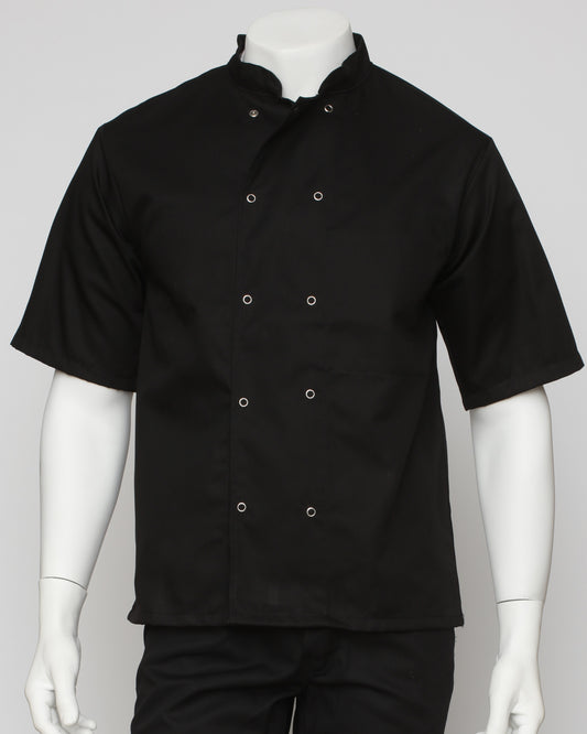 VESTE CUISINE NOIRE MANCHE COURTE